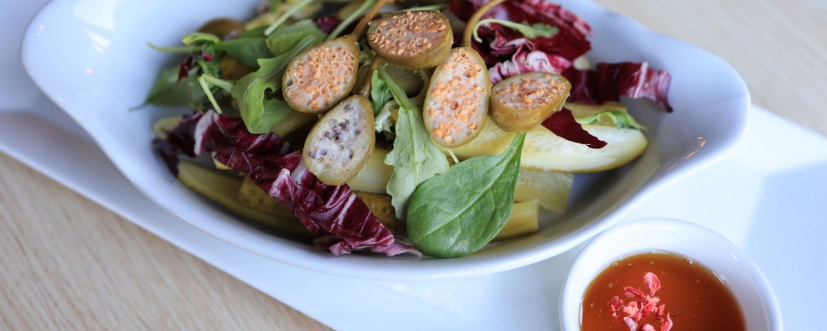 Dressing salad sayur yang lezat, segar, dan bergizi, cocok memperkaya rasa serta menambah warna pada hidangan sehat.